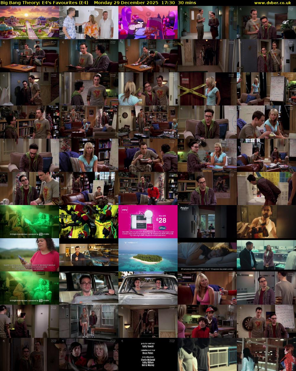 Big Bang Theory: E4's Favourites (E4) Monday 29 December 2025 17:30 - 18:00