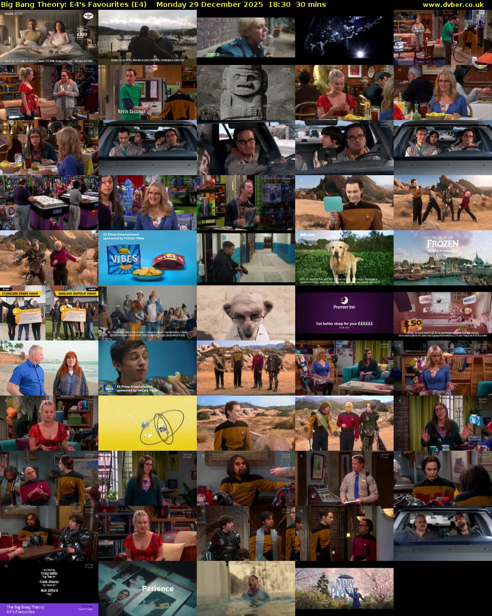 Big Bang Theory: E4's Favourites (E4) Monday 29 December 2025 18:30 - 19:00