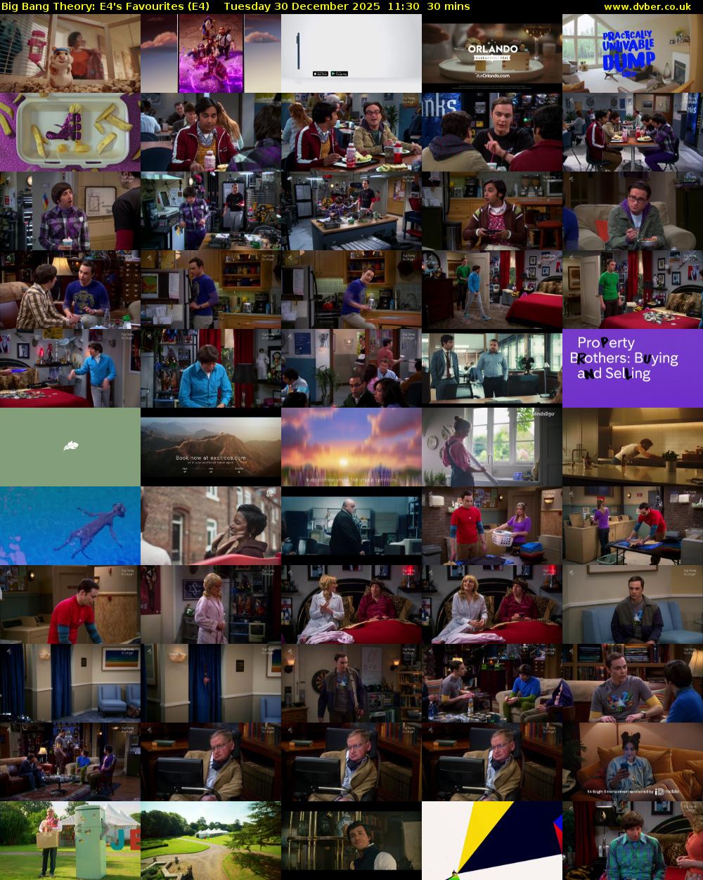 Big Bang Theory: E4's Favourites (E4) Tuesday 30 December 2025 11:30 - 12:00