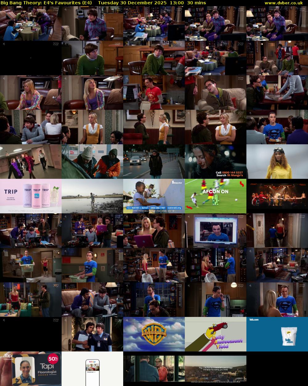 Big Bang Theory: E4's Favourites (E4) Tuesday 30 December 2025 13:00 - 13:30