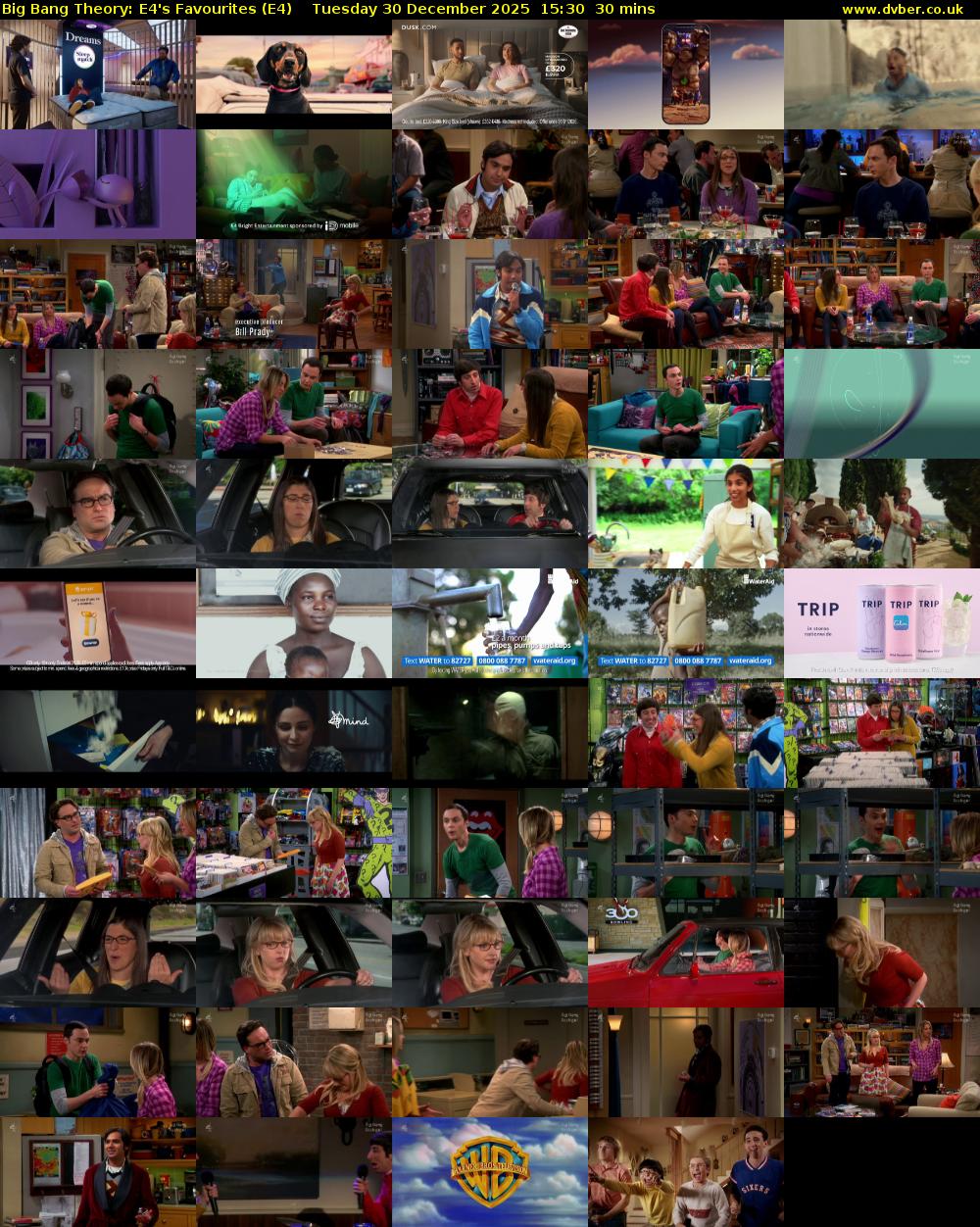 Big Bang Theory: E4's Favourites (E4) Tuesday 30 December 2025 15:30 - 16:00