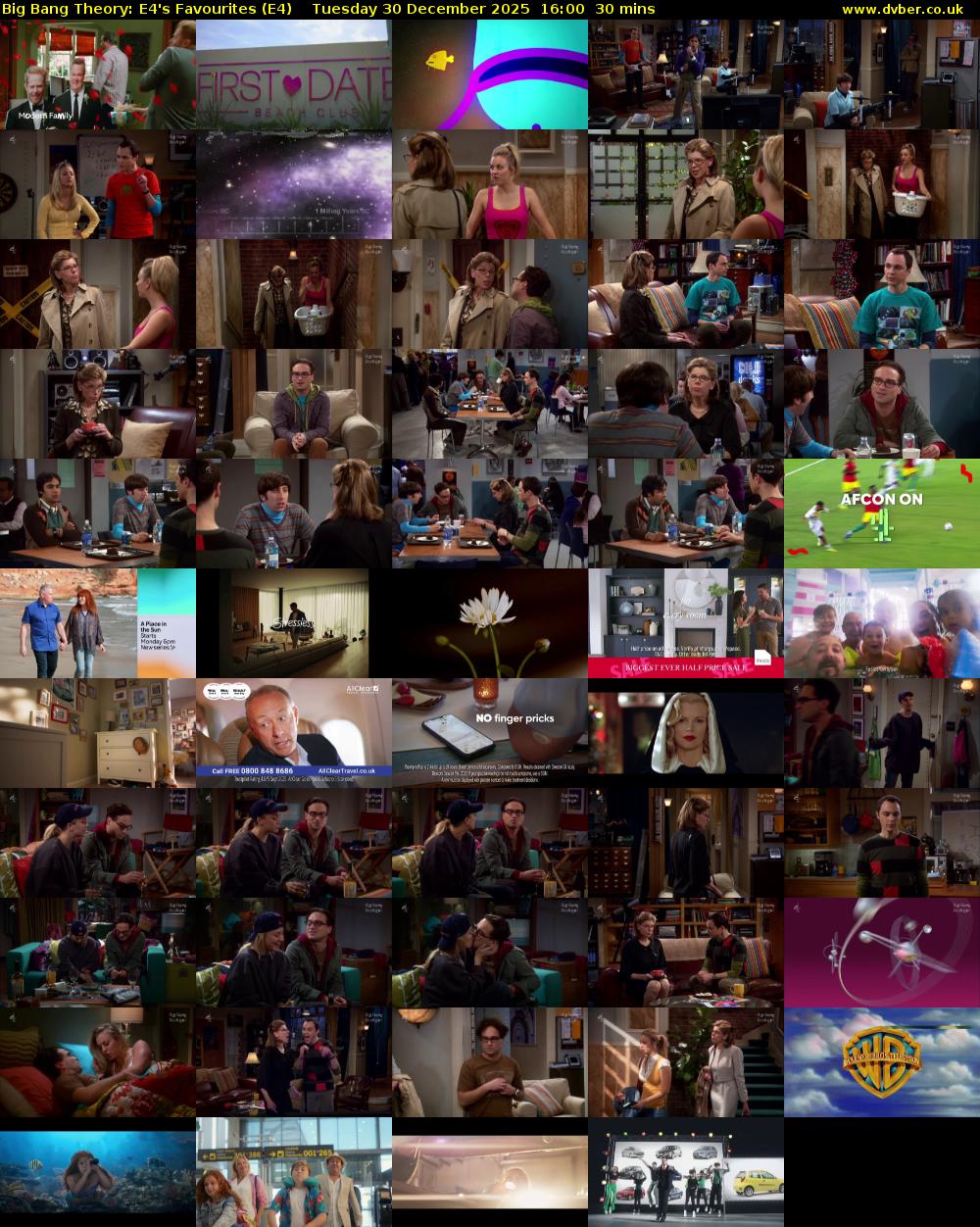 Big Bang Theory: E4's Favourites (E4) Tuesday 30 December 2025 16:00 - 16:30
