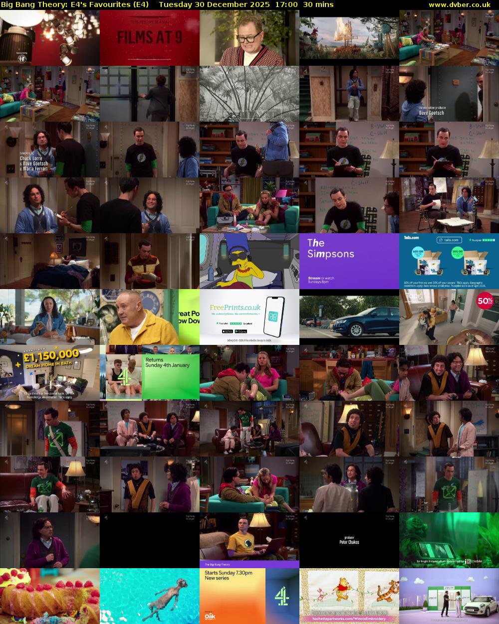 Big Bang Theory: E4's Favourites (E4) Tuesday 30 December 2025 17:00 - 17:30