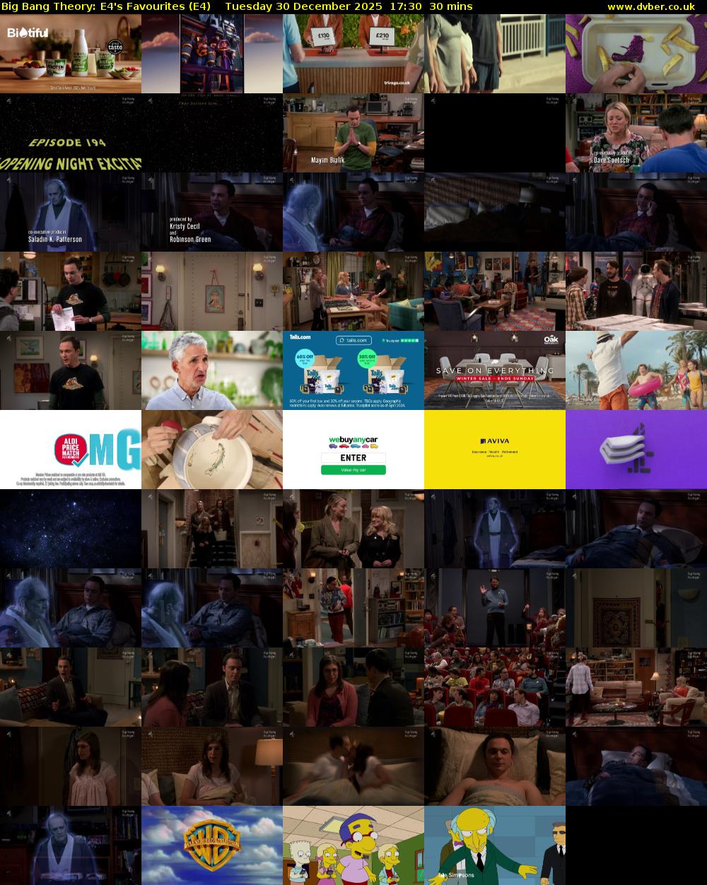 Big Bang Theory: E4's Favourites (E4) Tuesday 30 December 2025 17:30 - 18:00