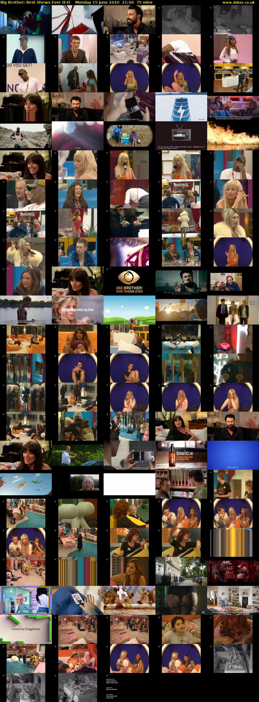 Big Brother: Best Shows Ever (E4) Monday 15 June 2020 21:00 - 22:15