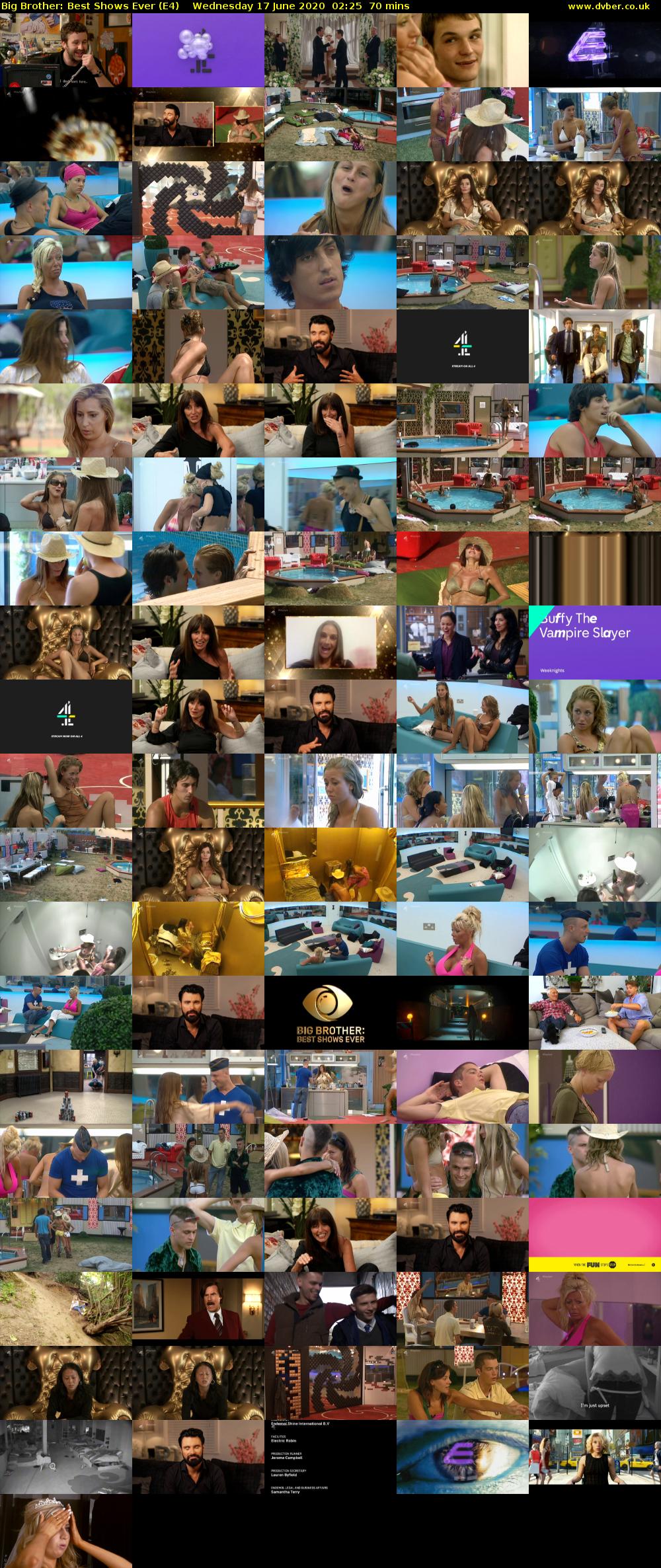 Big Brother: Best Shows Ever (E4) Wednesday 17 June 2020 02:25 - 03:35
