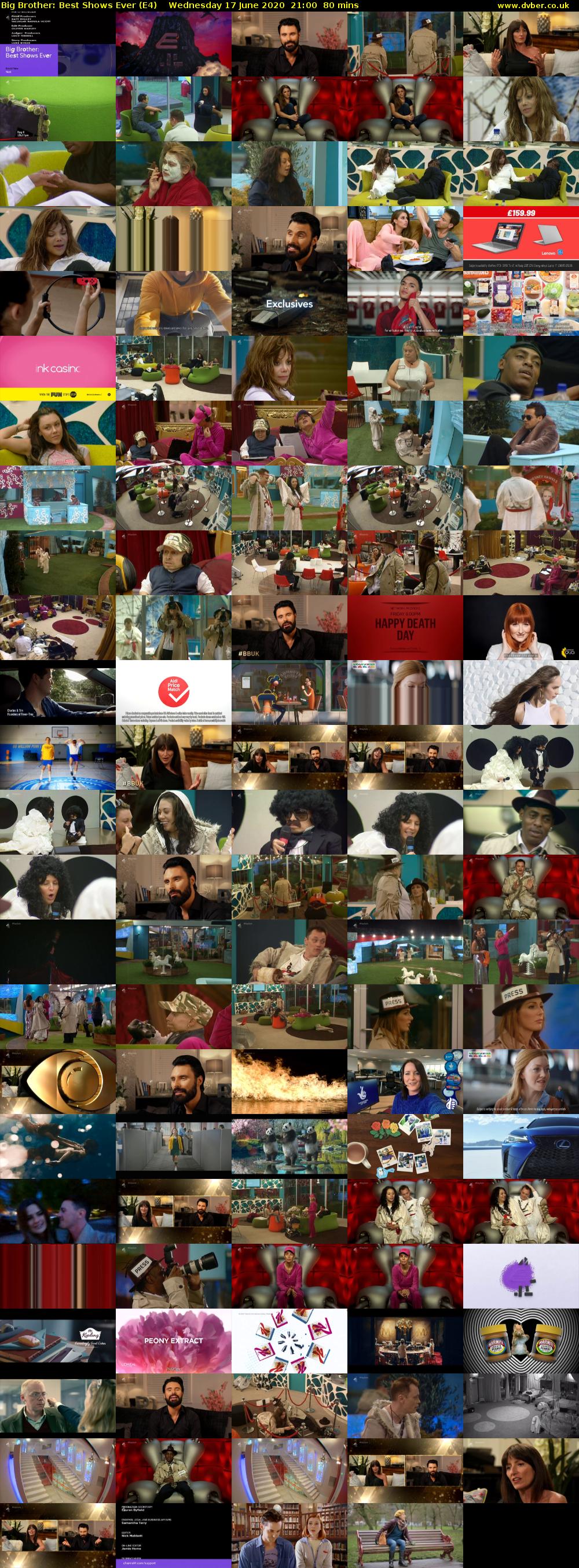 Big Brother: Best Shows Ever (E4) Wednesday 17 June 2020 21:00 - 22:20