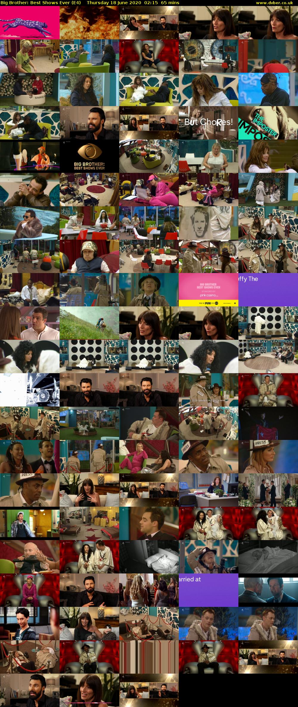Big Brother: Best Shows Ever (E4) Thursday 18 June 2020 02:15 - 03:20