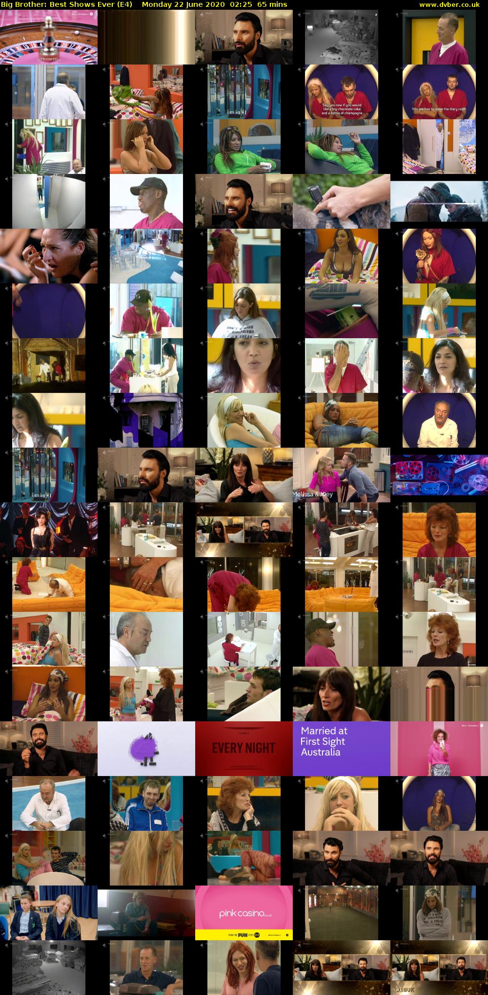 Big Brother: Best Shows Ever (E4) Monday 22 June 2020 02:25 - 03:30