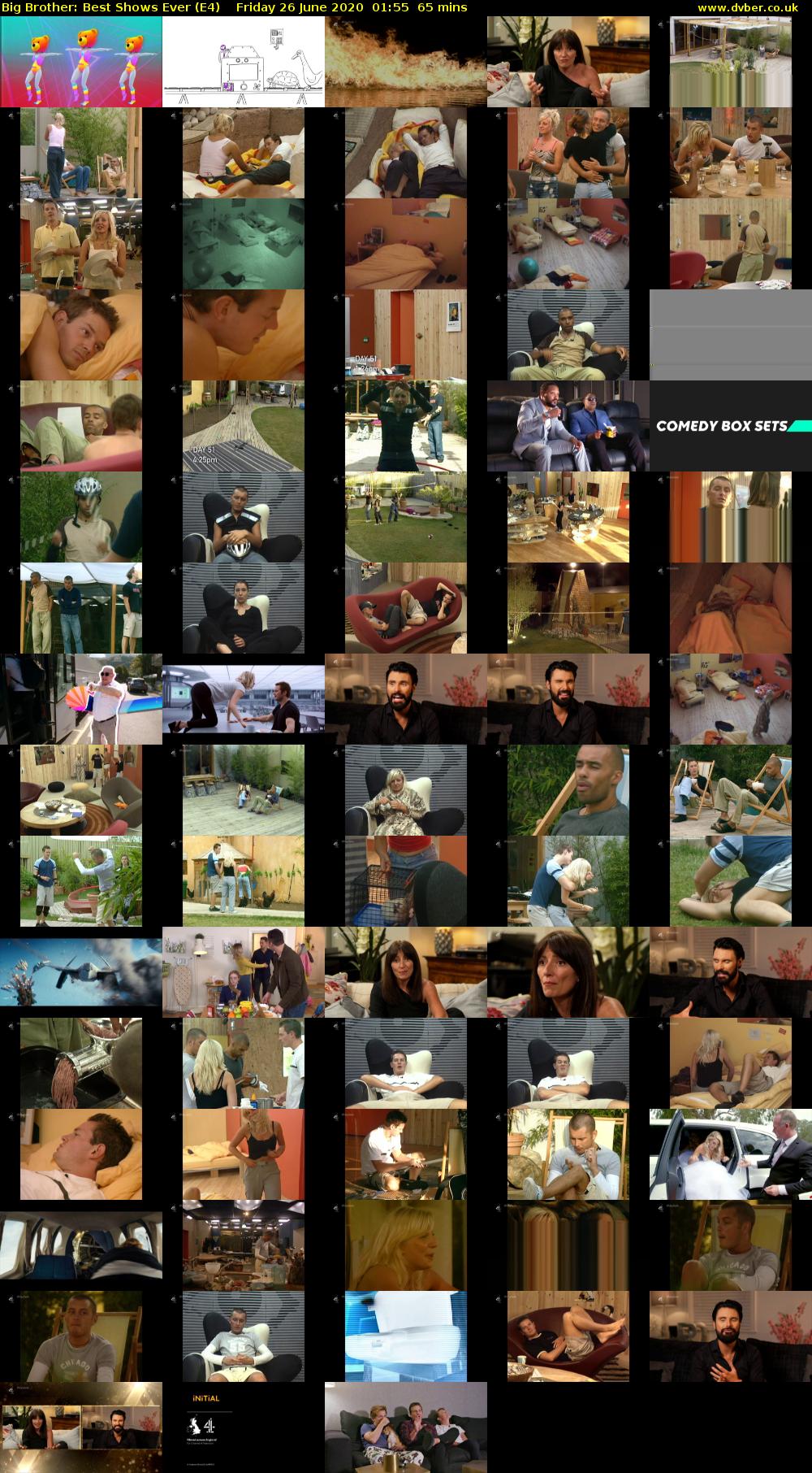 Big Brother: Best Shows Ever (E4) Friday 26 June 2020 01:55 - 03:00