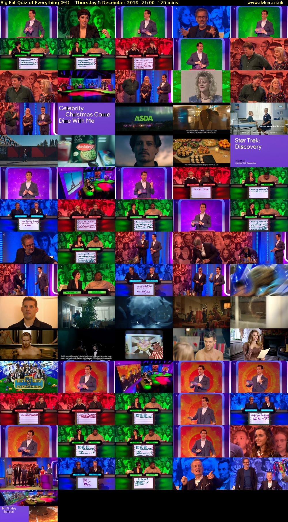 Big Fat Quiz of Everything (E4) Thursday 5 December 2019 21:00 - 23:05
