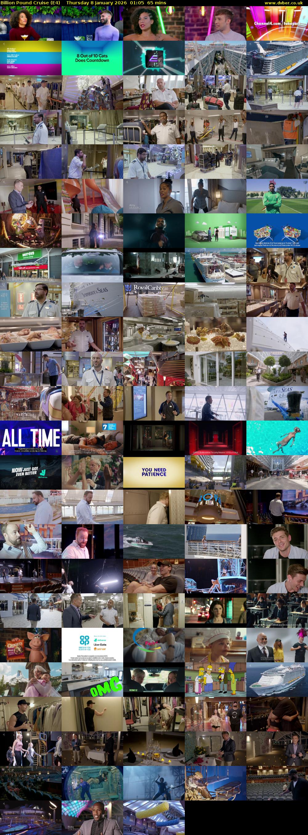 Billion Pound Cruise (E4) Thursday 8 January 2026 01:05 - 02:10