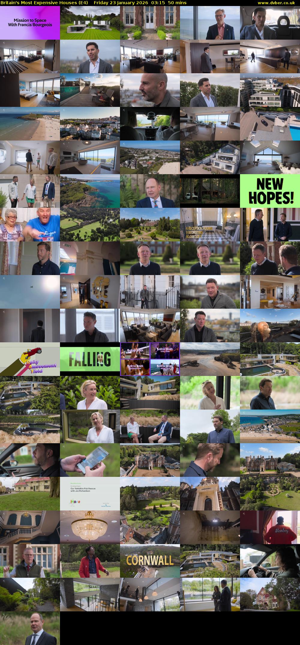 Britain's Most Expensive Houses (E4) Friday 23 January 2026 03:15 - 04:05