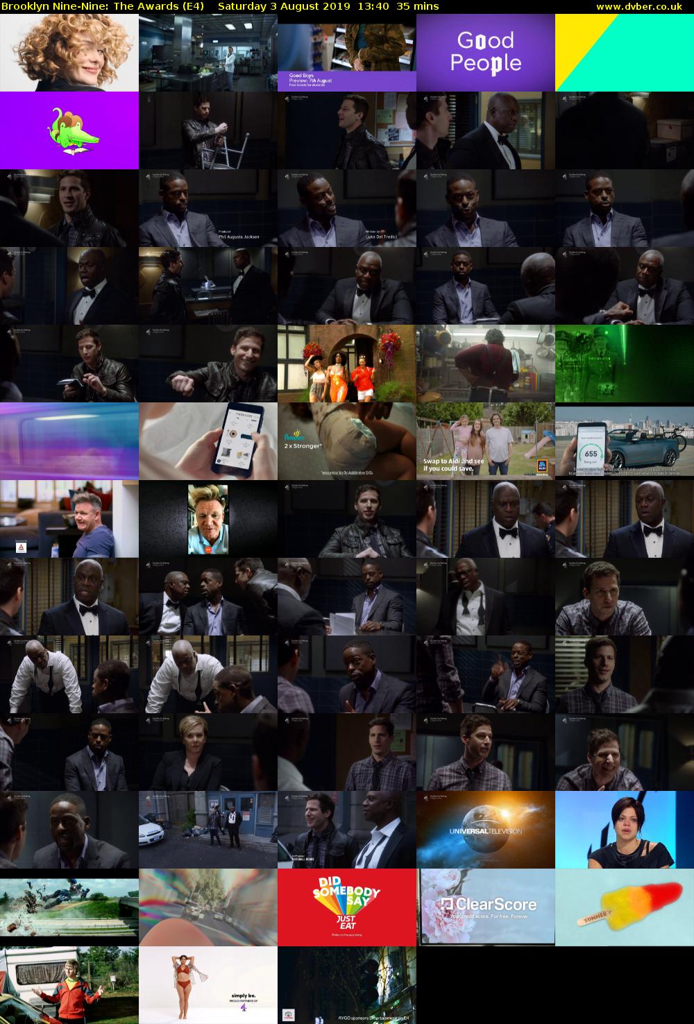 Brooklyn Nine-Nine: The Awards (E4) Saturday 3 August 2019 13:40 - 14:15