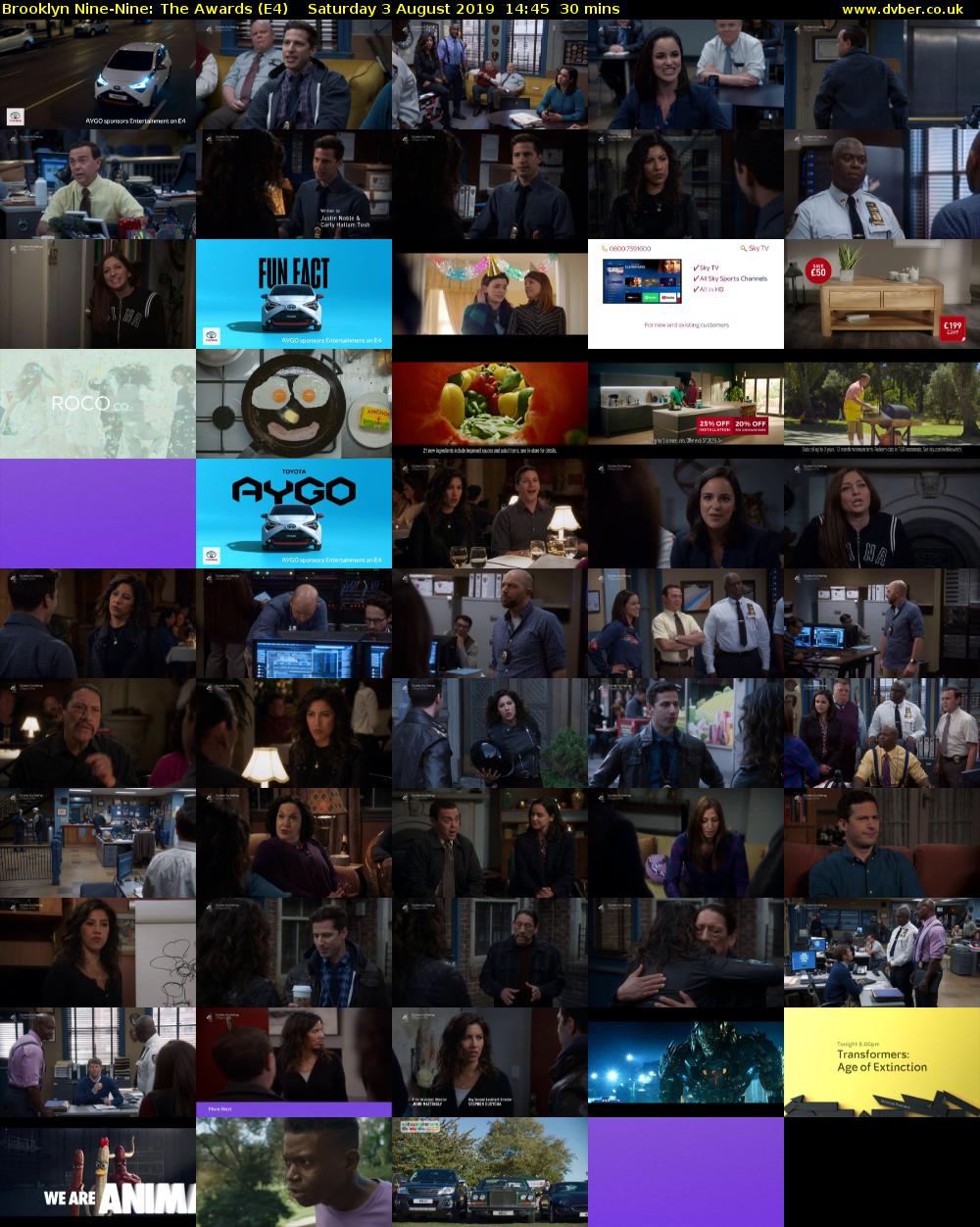 Brooklyn Nine-Nine: The Awards (E4) Saturday 3 August 2019 14:45 - 15:15