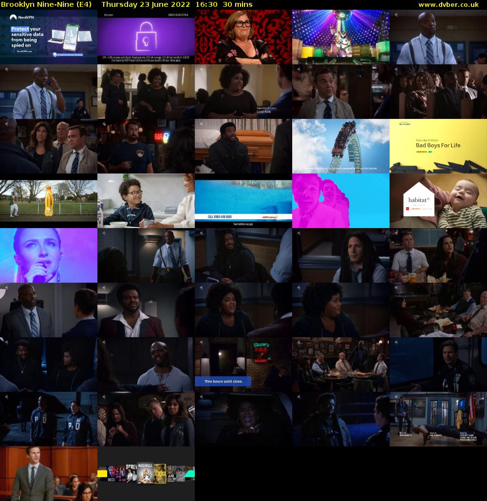 Brooklyn Nine-Nine (E4) Thursday 23 June 2022 16:30 - 17:00