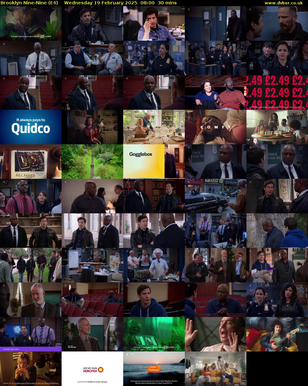 Brooklyn Nine-Nine (E4) Wednesday 19 February 2025 08:00 - 08:30