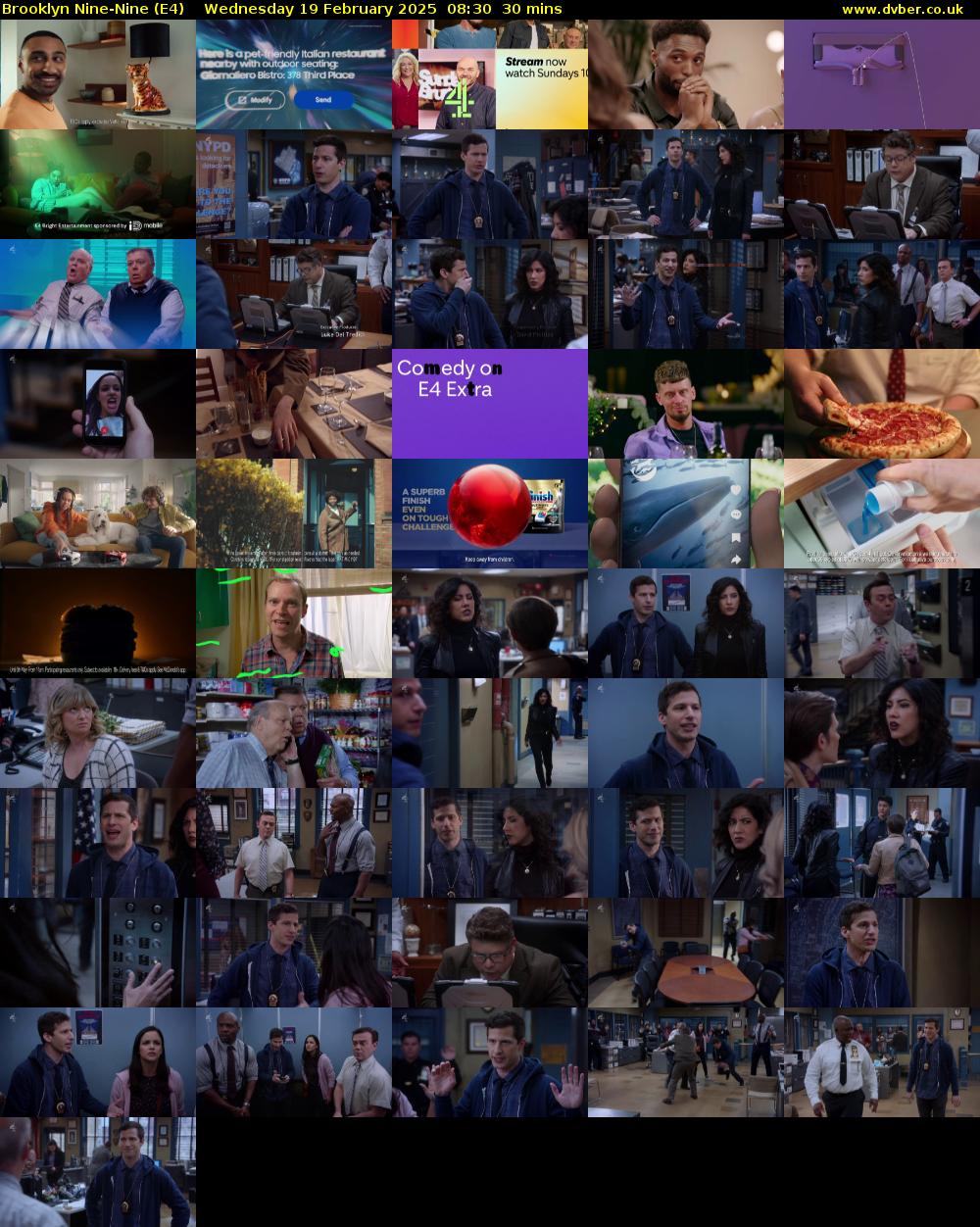Brooklyn Nine-Nine (E4) Wednesday 19 February 2025 08:30 - 09:00