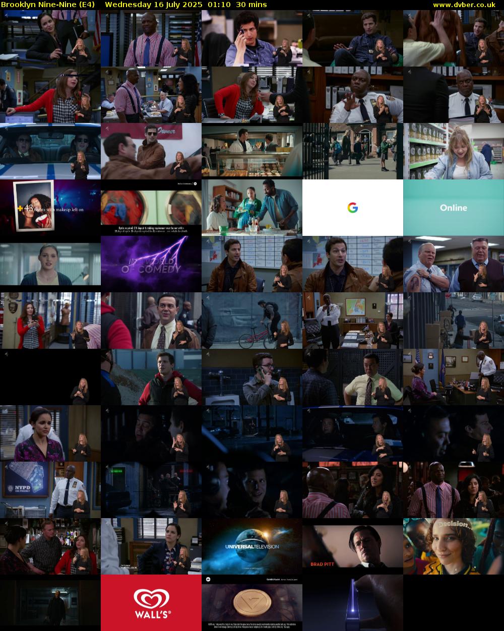 Brooklyn Nine-Nine (E4) Wednesday 16 July 2025 01:10 - 01:40
