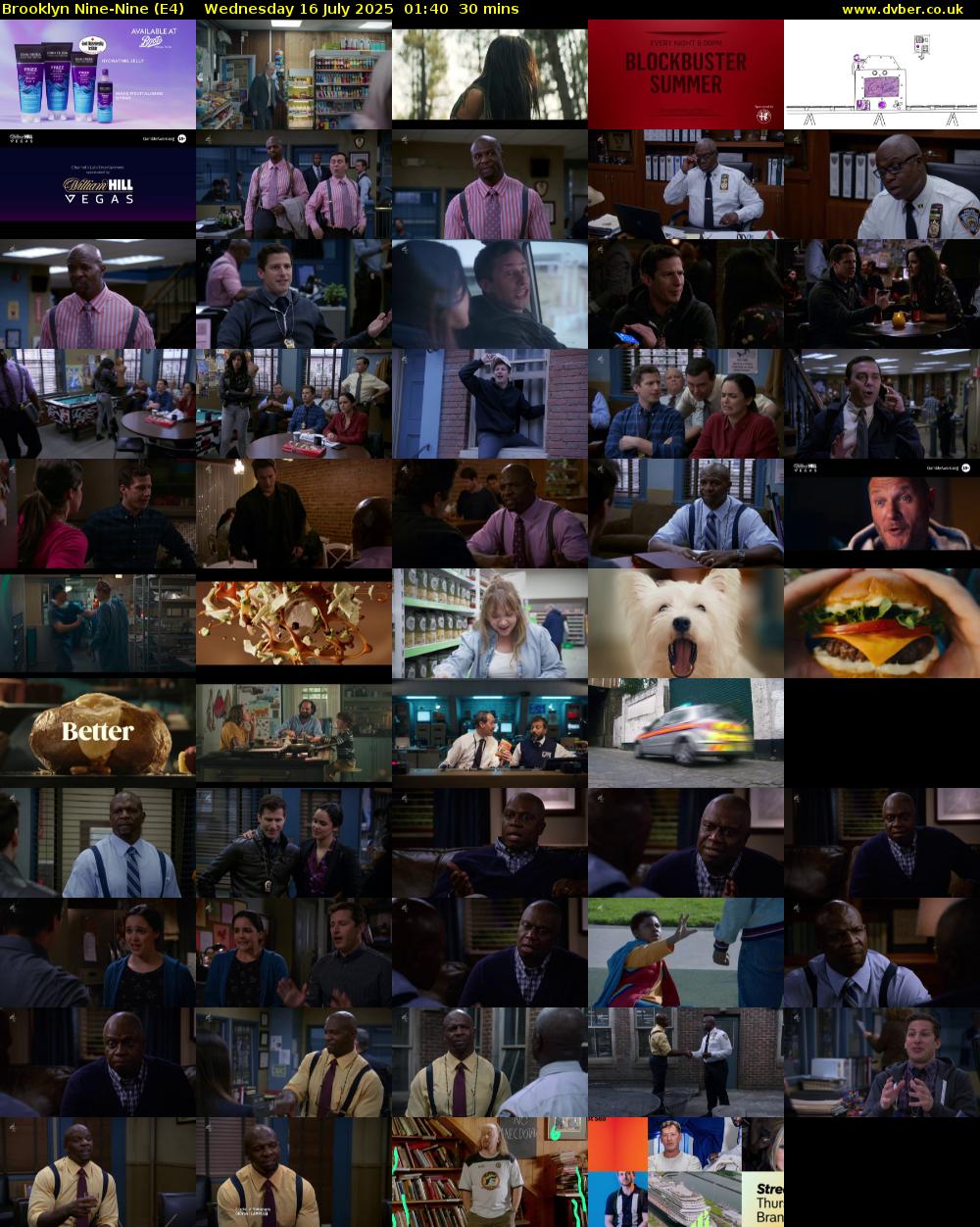 Brooklyn Nine-Nine (E4) Wednesday 16 July 2025 01:40 - 02:10