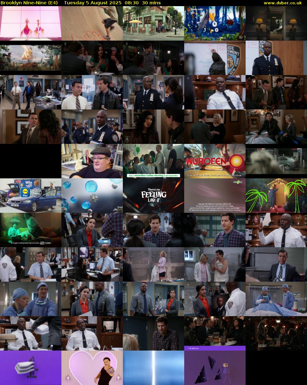 Brooklyn Nine-Nine (E4) Tuesday 5 August 2025 08:30 - 09:00