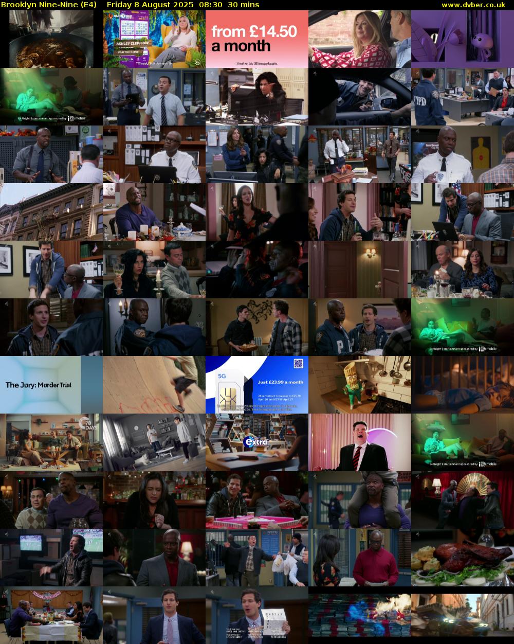 Brooklyn Nine-Nine (E4) Friday 8 August 2025 08:30 - 09:00