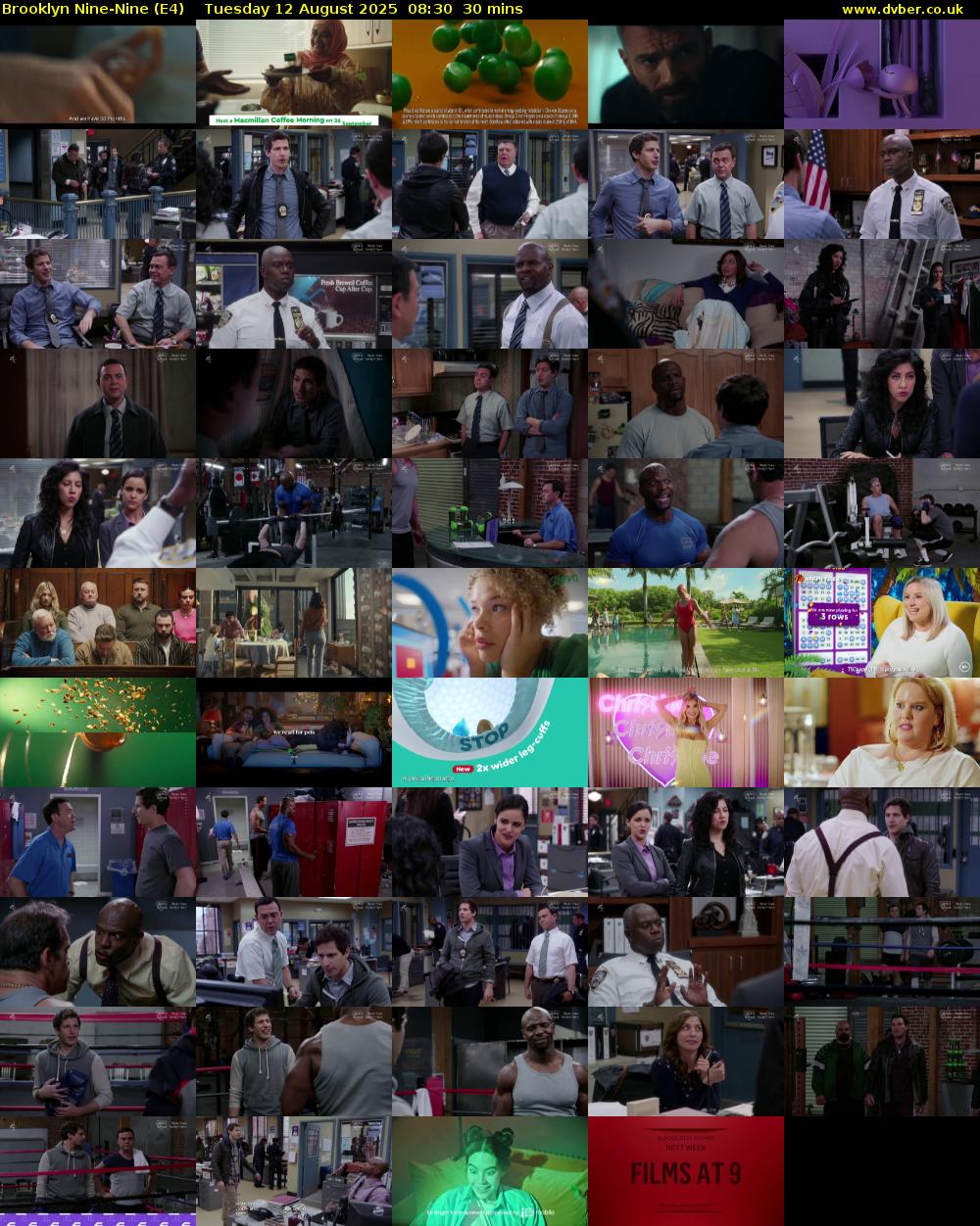 Brooklyn Nine-Nine (E4) Tuesday 12 August 2025 08:30 - 09:00