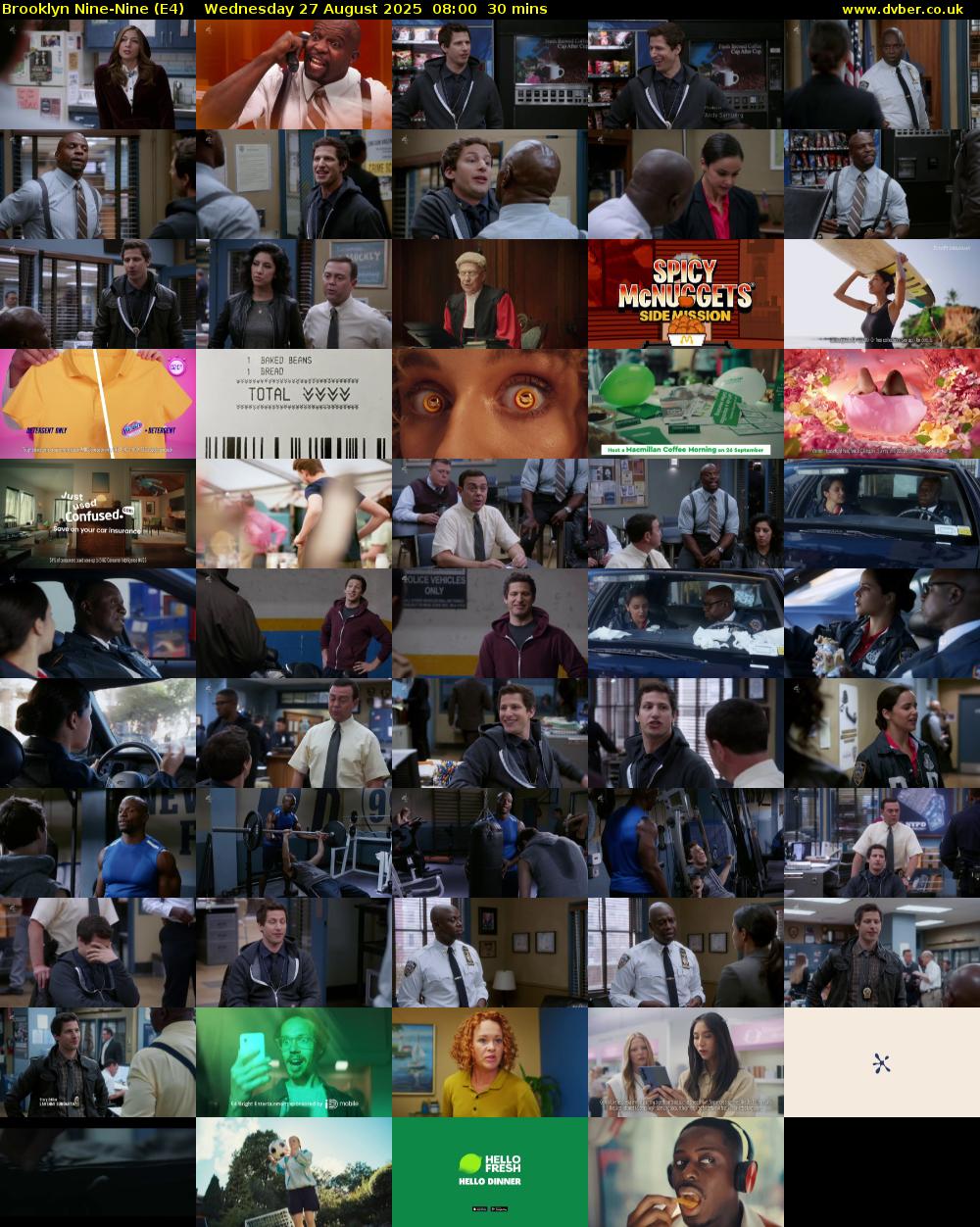 Brooklyn Nine-Nine (E4) Wednesday 27 August 2025 08:00 - 08:30