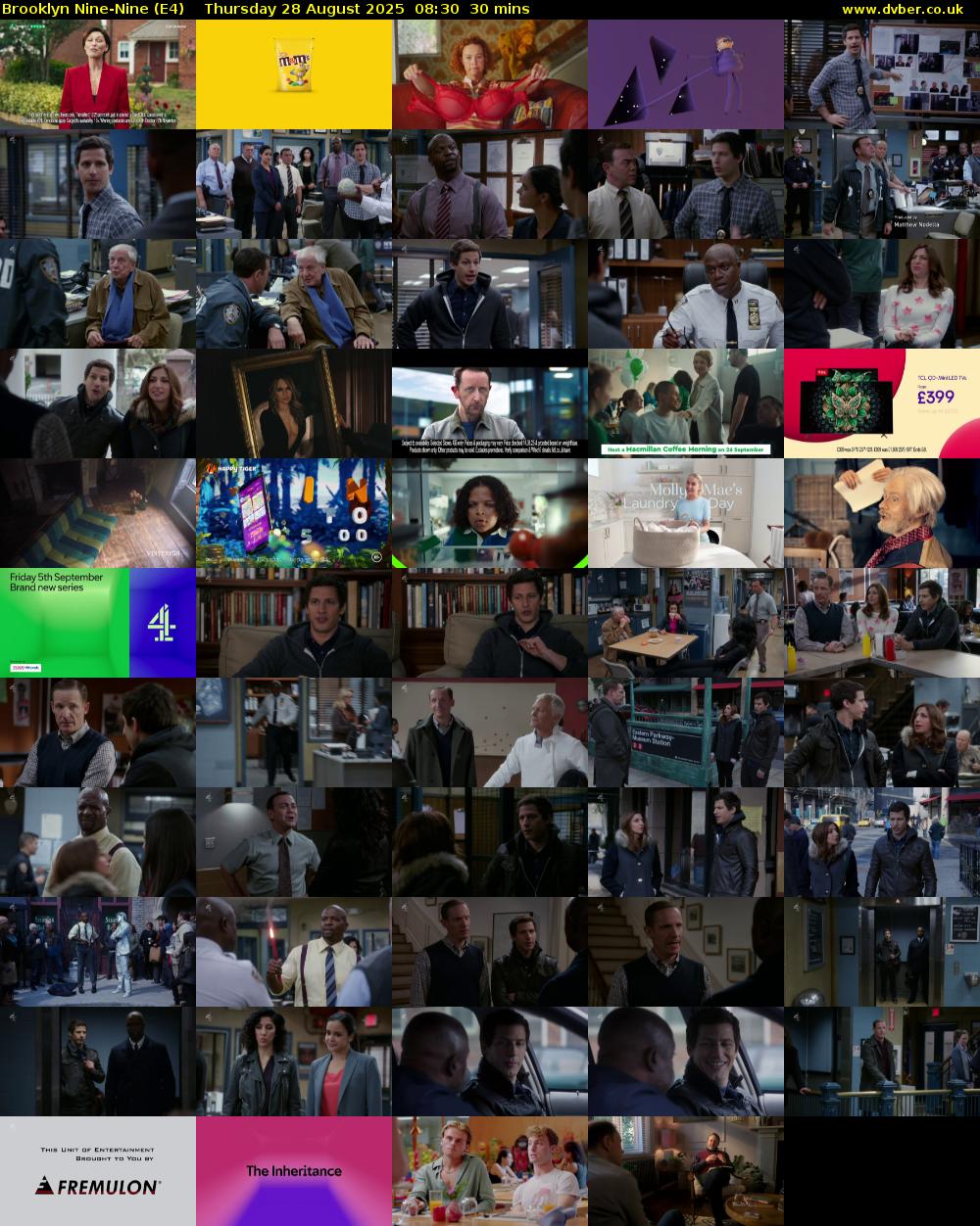 Brooklyn Nine-Nine (E4) Thursday 28 August 2025 08:30 - 09:00