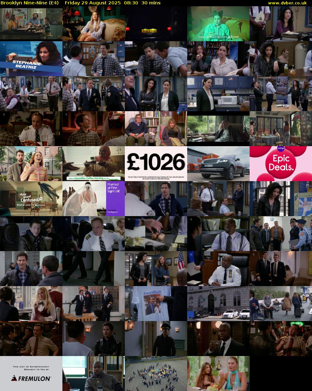 Brooklyn Nine-Nine (E4) Friday 29 August 2025 08:30 - 09:00