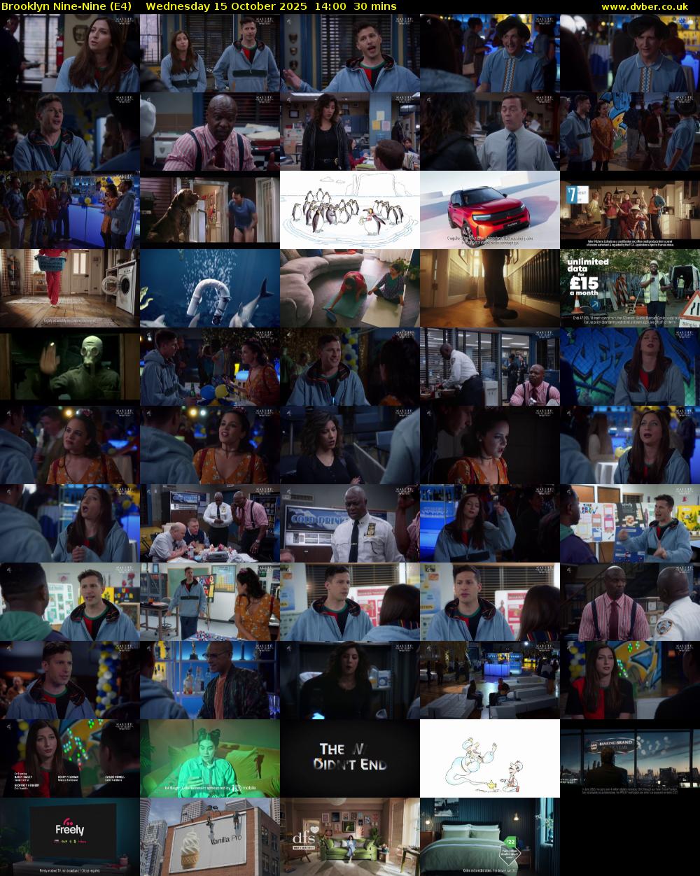 Brooklyn Nine-Nine (E4) Wednesday 15 October 2025 14:00 - 14:30