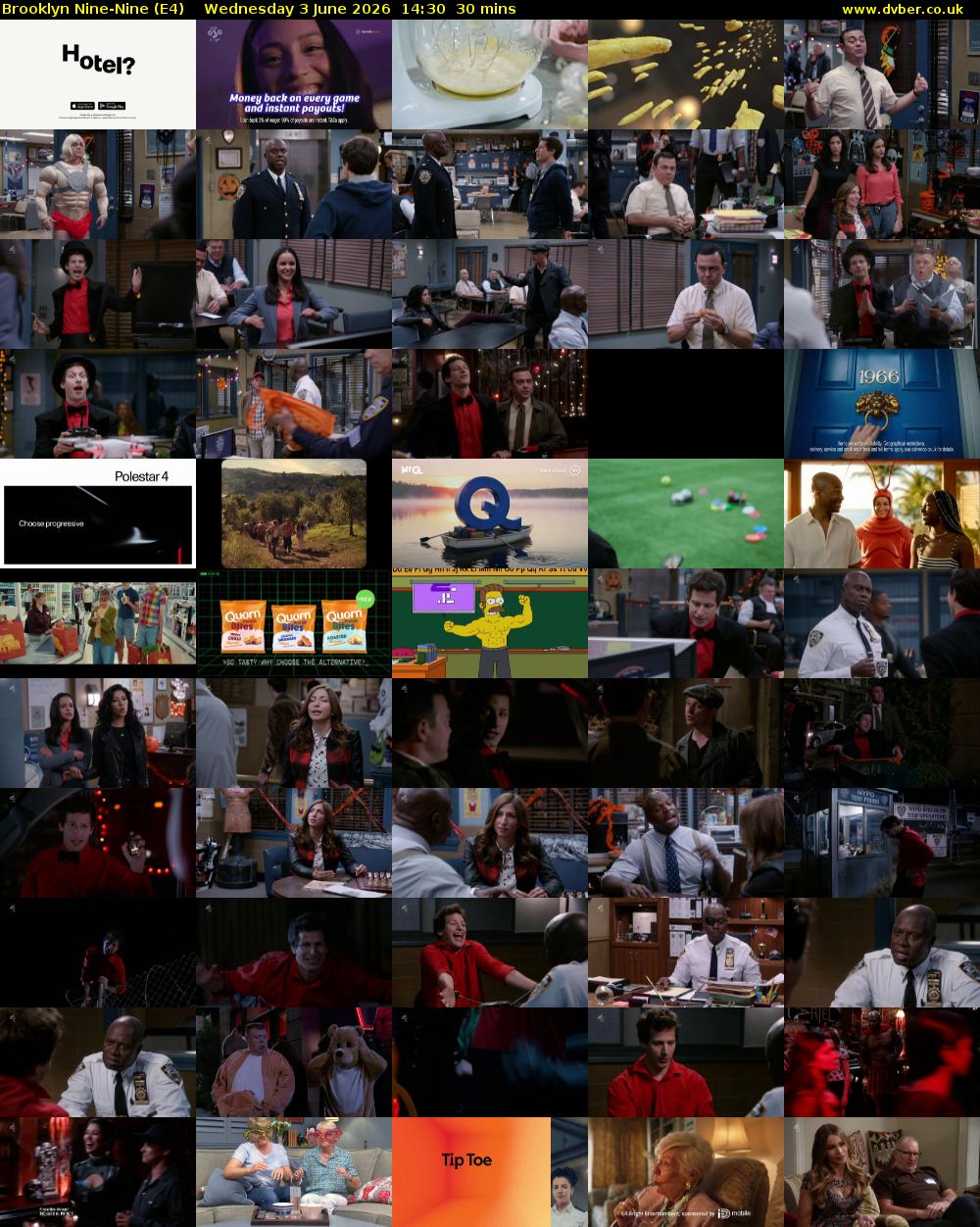 Brooklyn Nine-Nine (E4) Wednesday 3 June 2026 14:30 - 15:00