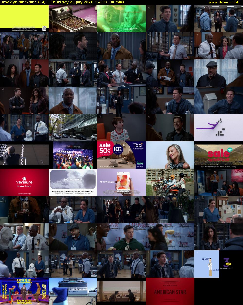Brooklyn Nine-Nine (E4) Thursday 23 July 2026 14:30 - 15:00