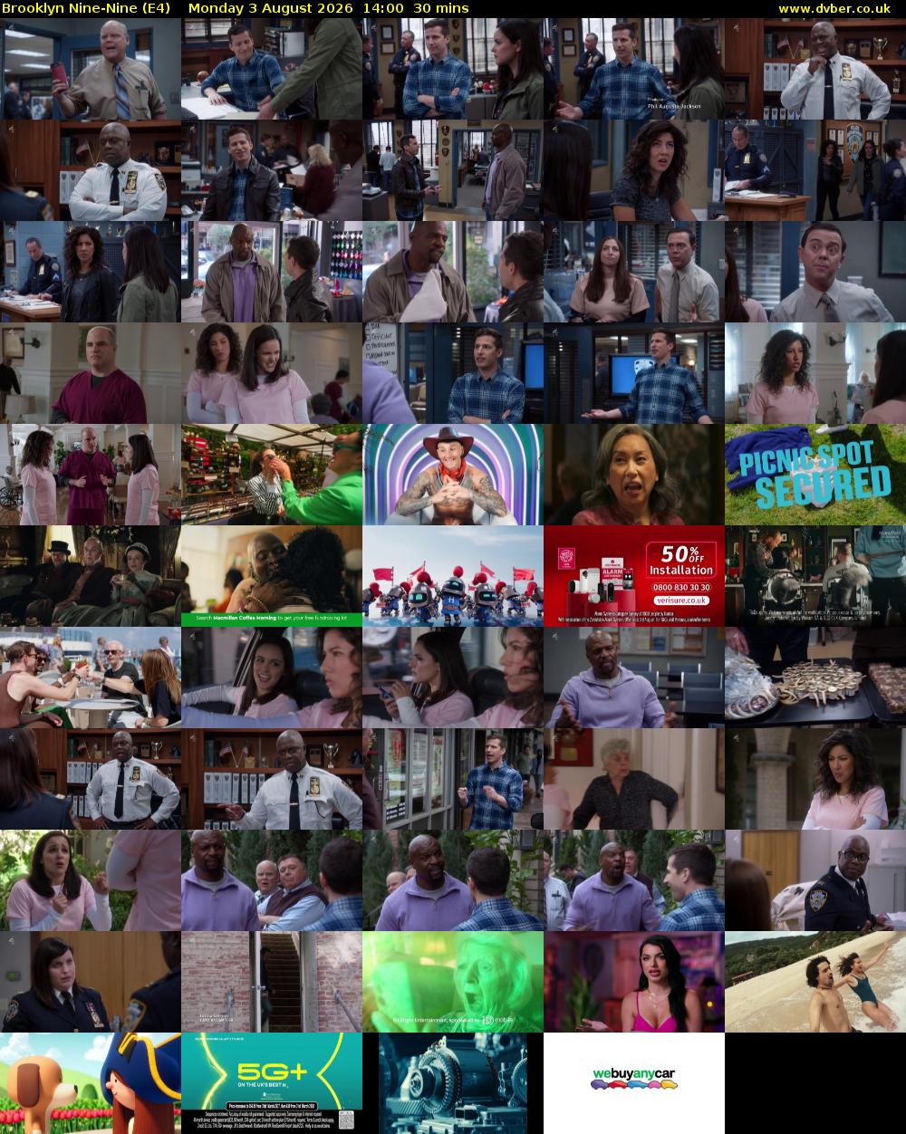 Brooklyn Nine-Nine (E4) Monday 3 August 2026 14:00 - 14:30