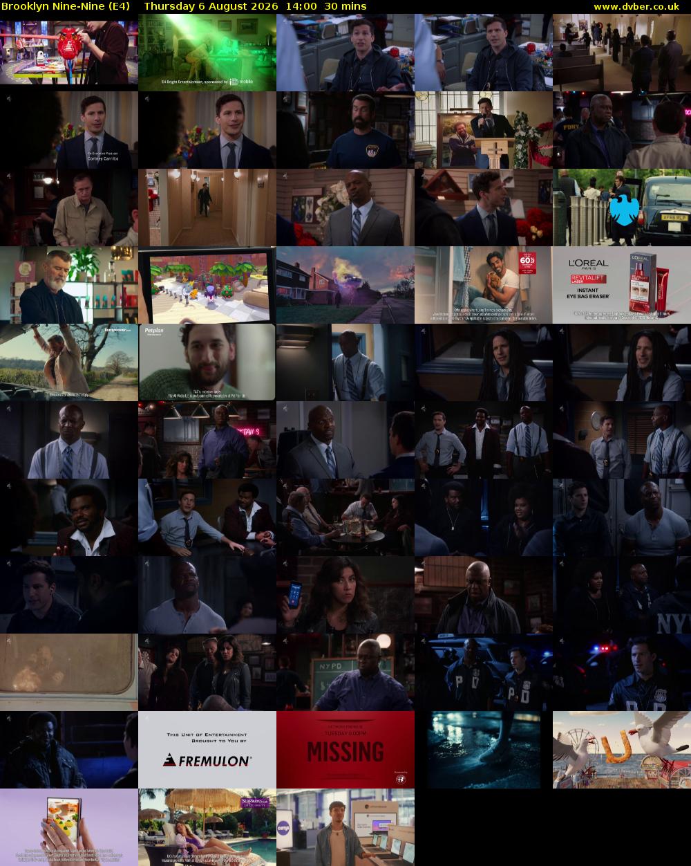 Brooklyn Nine-Nine (E4) Thursday 6 August 2026 14:00 - 14:30