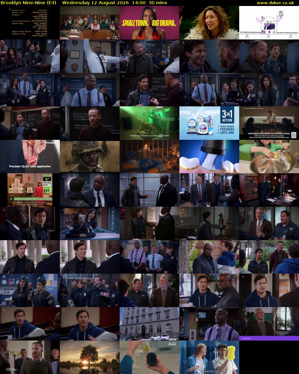 Brooklyn Nine-Nine (E4) Wednesday 12 August 2026 14:00 - 14:30