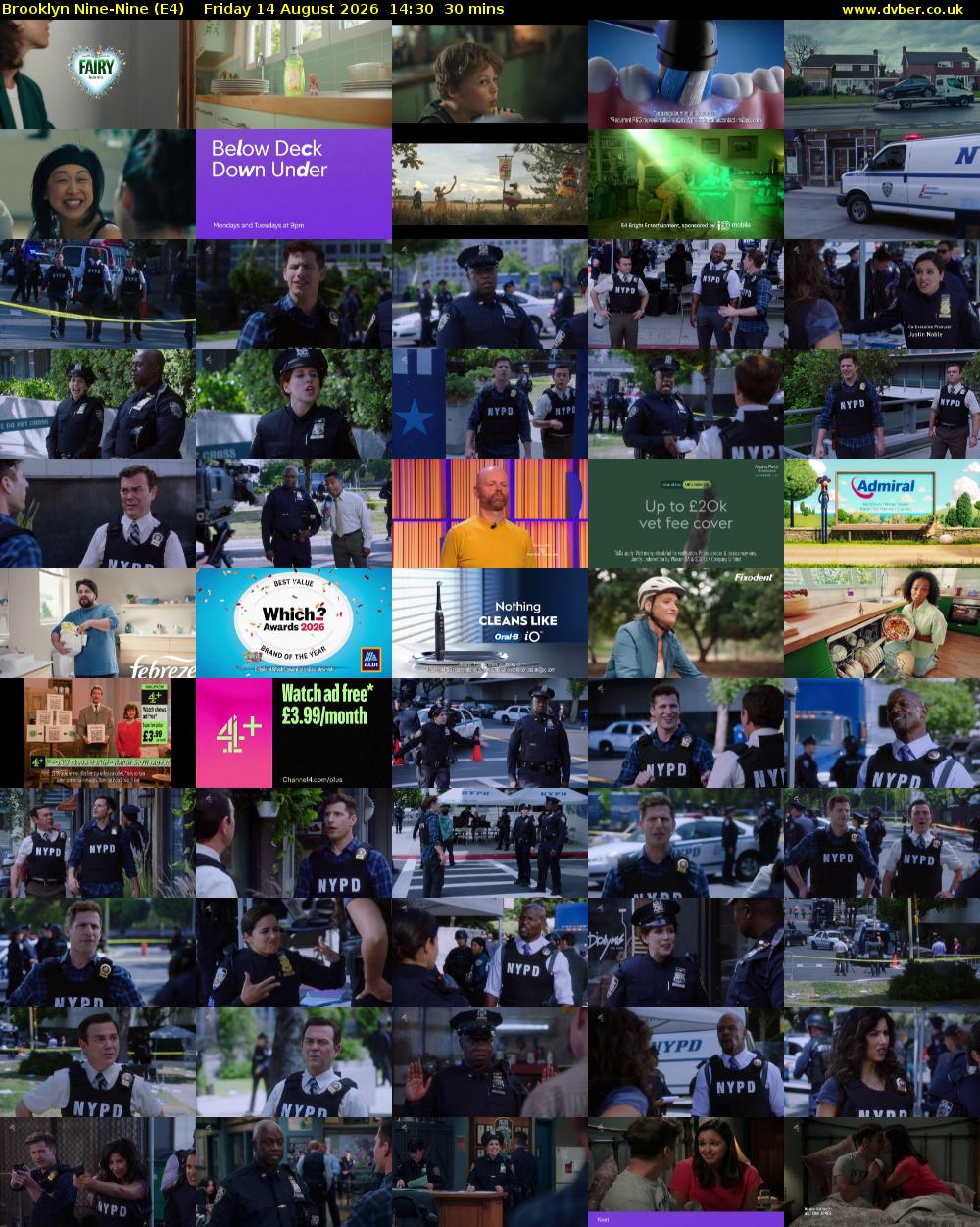 Brooklyn Nine-Nine (E4) Friday 14 August 2026 14:30 - 15:00