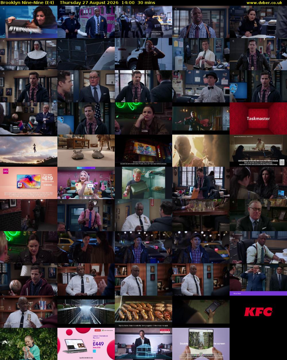 Brooklyn Nine-Nine (E4) Thursday 27 August 2026 14:00 - 14:30