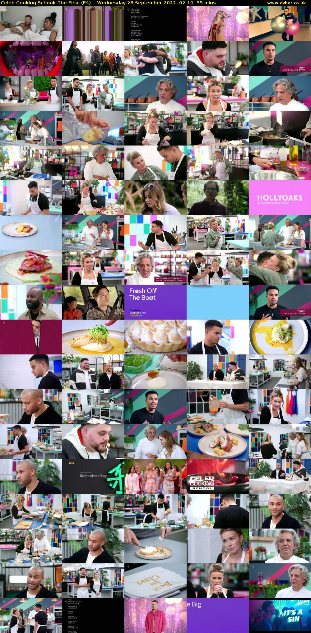 Celeb Cooking School: The Final (E4) Wednesday 28 September 2022 02:10 - 03:05