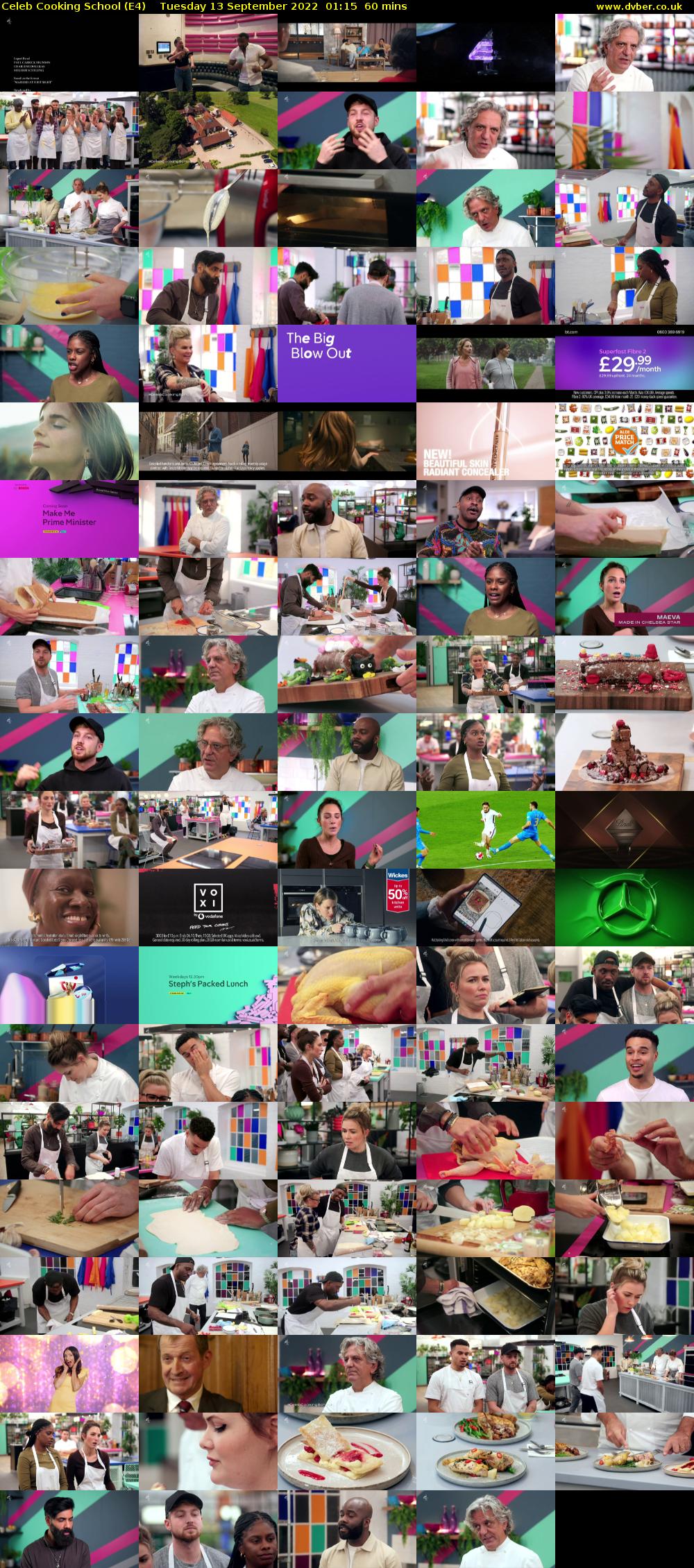 Celeb Cooking School (E4) Tuesday 13 September 2022 01:15 - 02:15