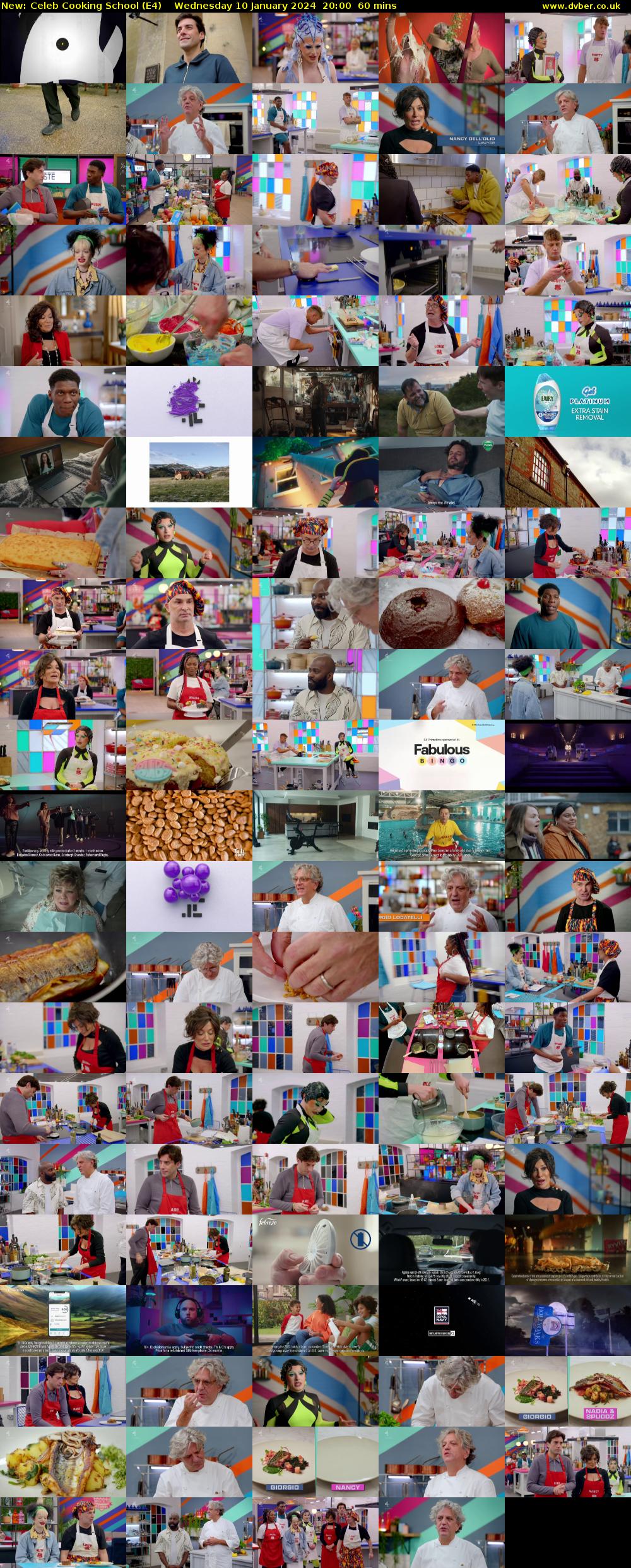 Celeb Cooking School (E4) Wednesday 10 January 2024 20:00 - 21:00