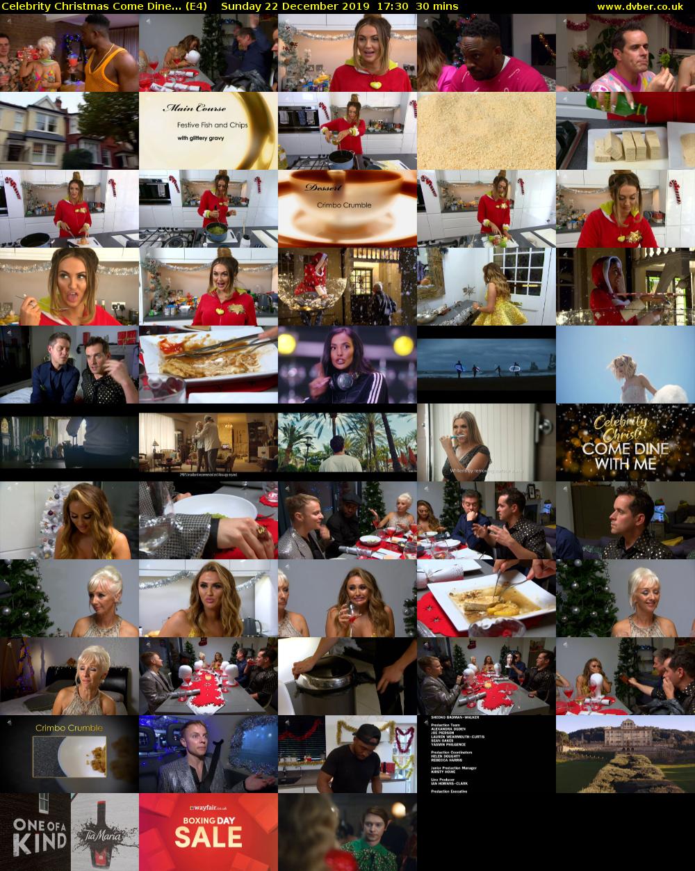 Celebrity Christmas Come Dine... (E4) Sunday 22 December 2019 17:30 - 18:00