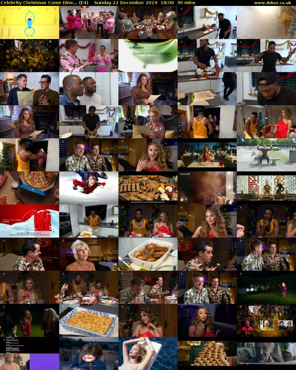 Celebrity Christmas Come Dine... (E4) Sunday 22 December 2019 18:00 - 18:30