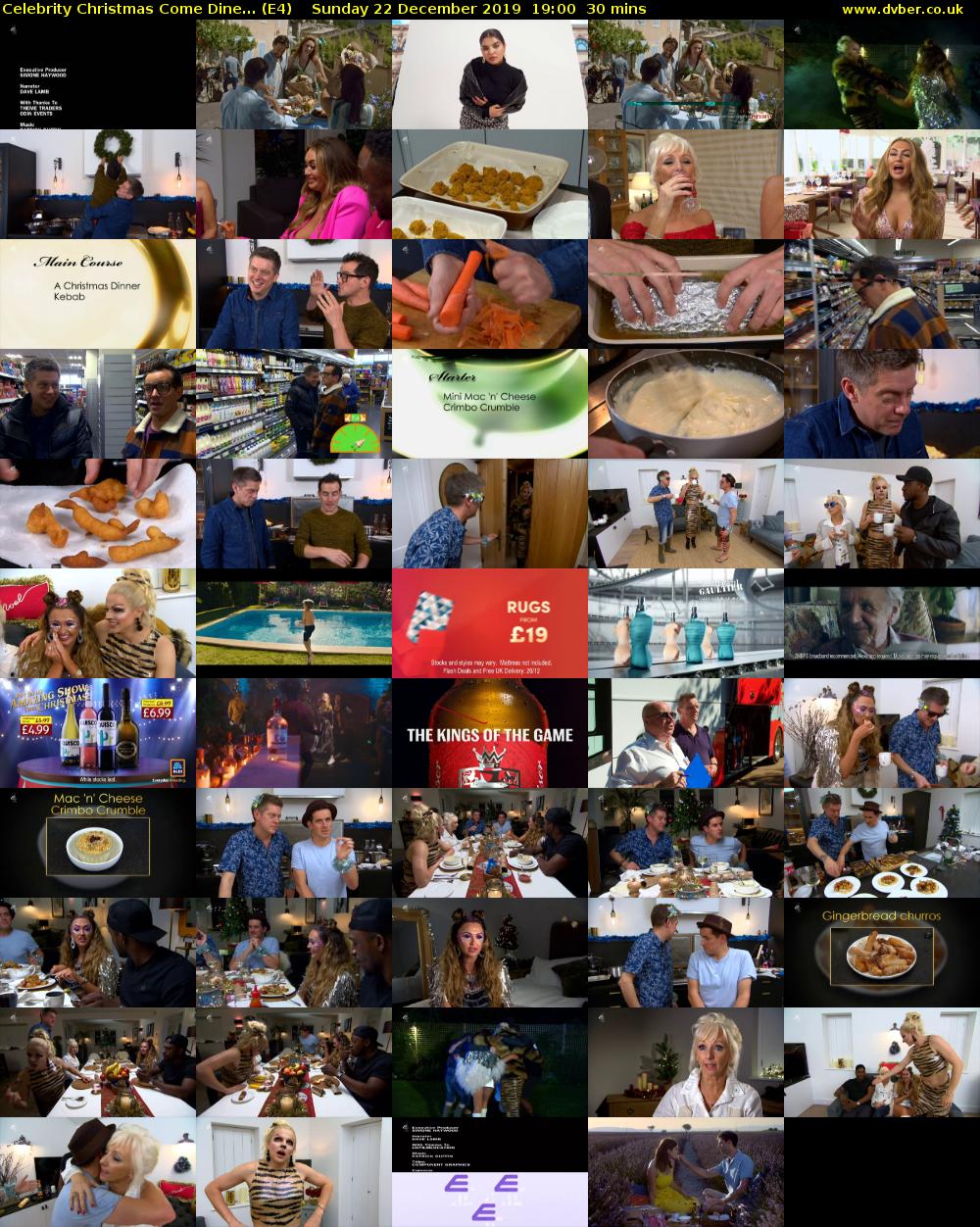 Celebrity Christmas Come Dine... (E4) Sunday 22 December 2019 19:00 - 19:30