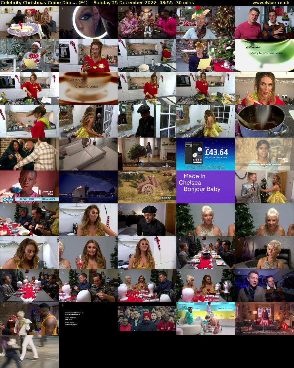 Celebrity Christmas Come Dine... (E4) Sunday 25 December 2022 08:55 - 09:25