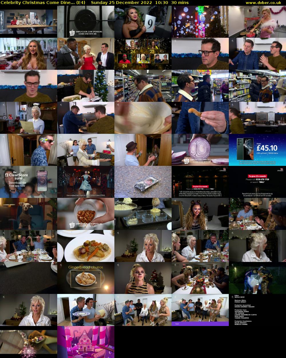 Celebrity Christmas Come Dine... (E4) Sunday 25 December 2022 10:30 - 11:00