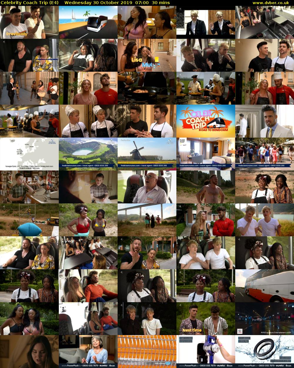 Celebrity Coach Trip (E4) Wednesday 30 October 2019 07:00 - 07:30