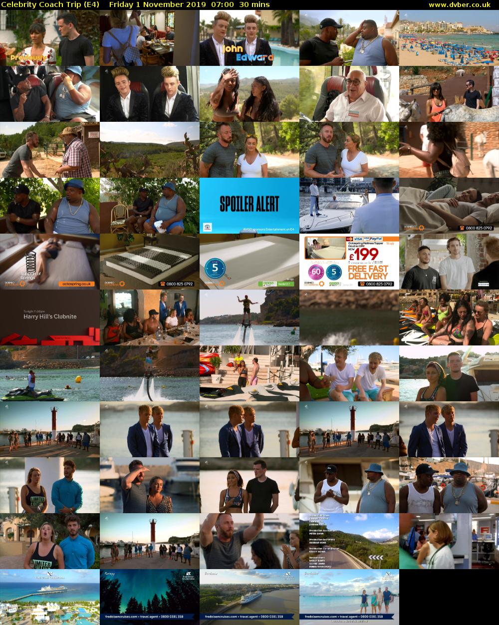 Celebrity Coach Trip (E4) Friday 1 November 2019 07:00 - 07:30