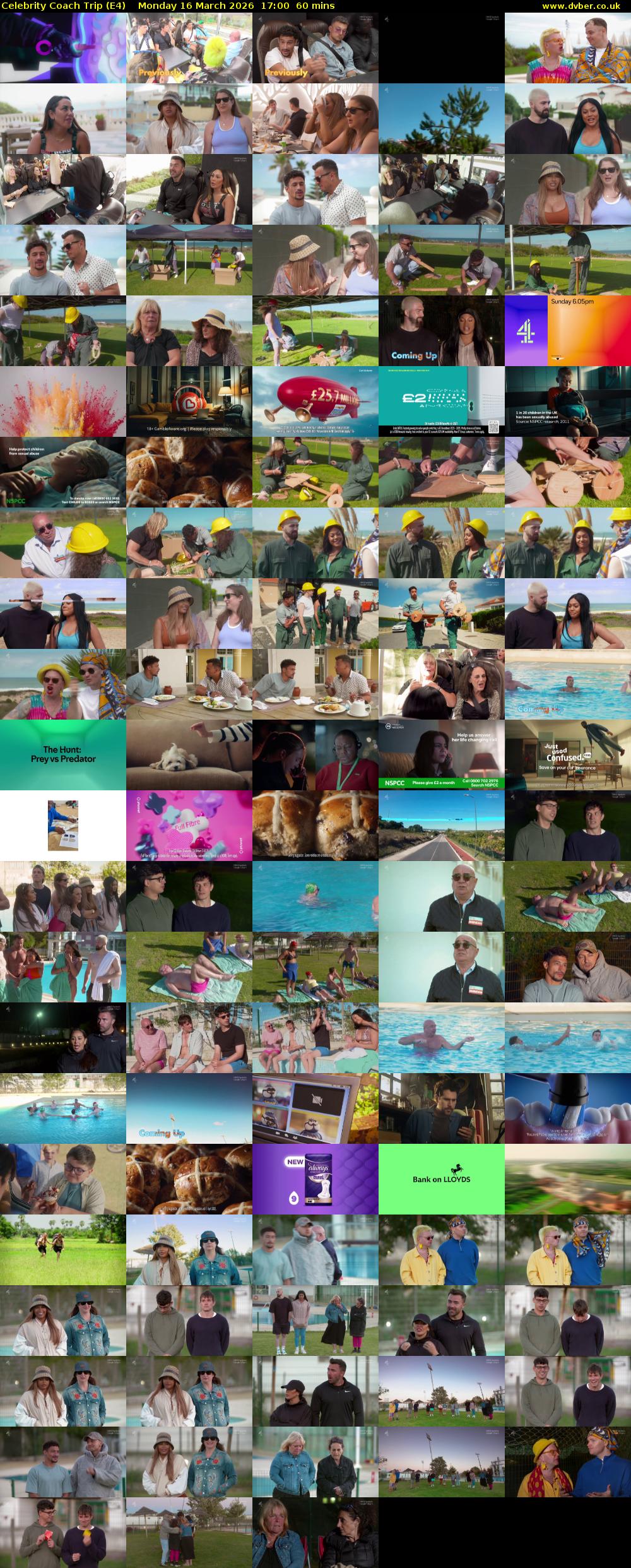 Celebrity Coach Trip (E4) Monday 16 March 2026 17:00 - 18:00