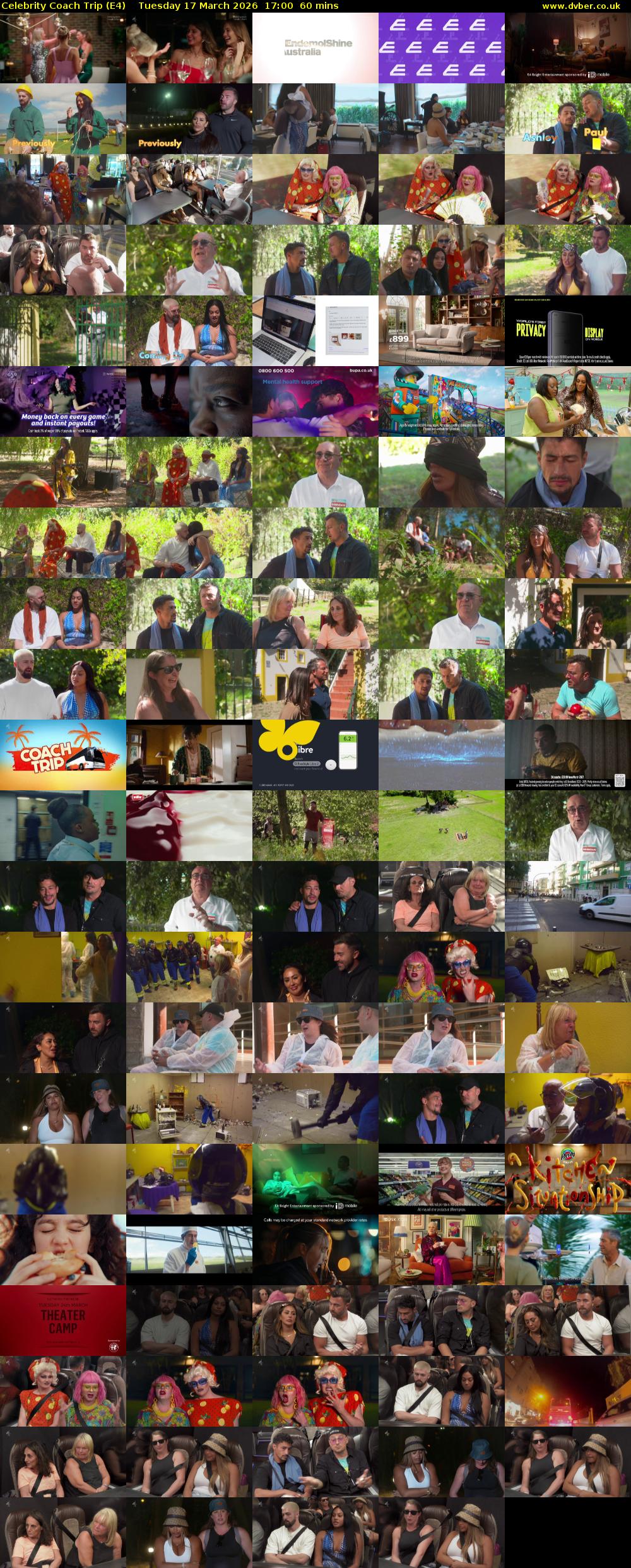 Celebrity Coach Trip (E4) Tuesday 17 March 2026 17:00 - 18:00